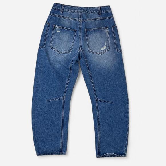 Barrel leg distressed denim jeans - Picture 5 of 7